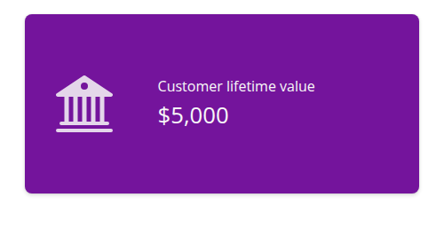 A value box using 'purple' for the background and 'text-light' for the text color.